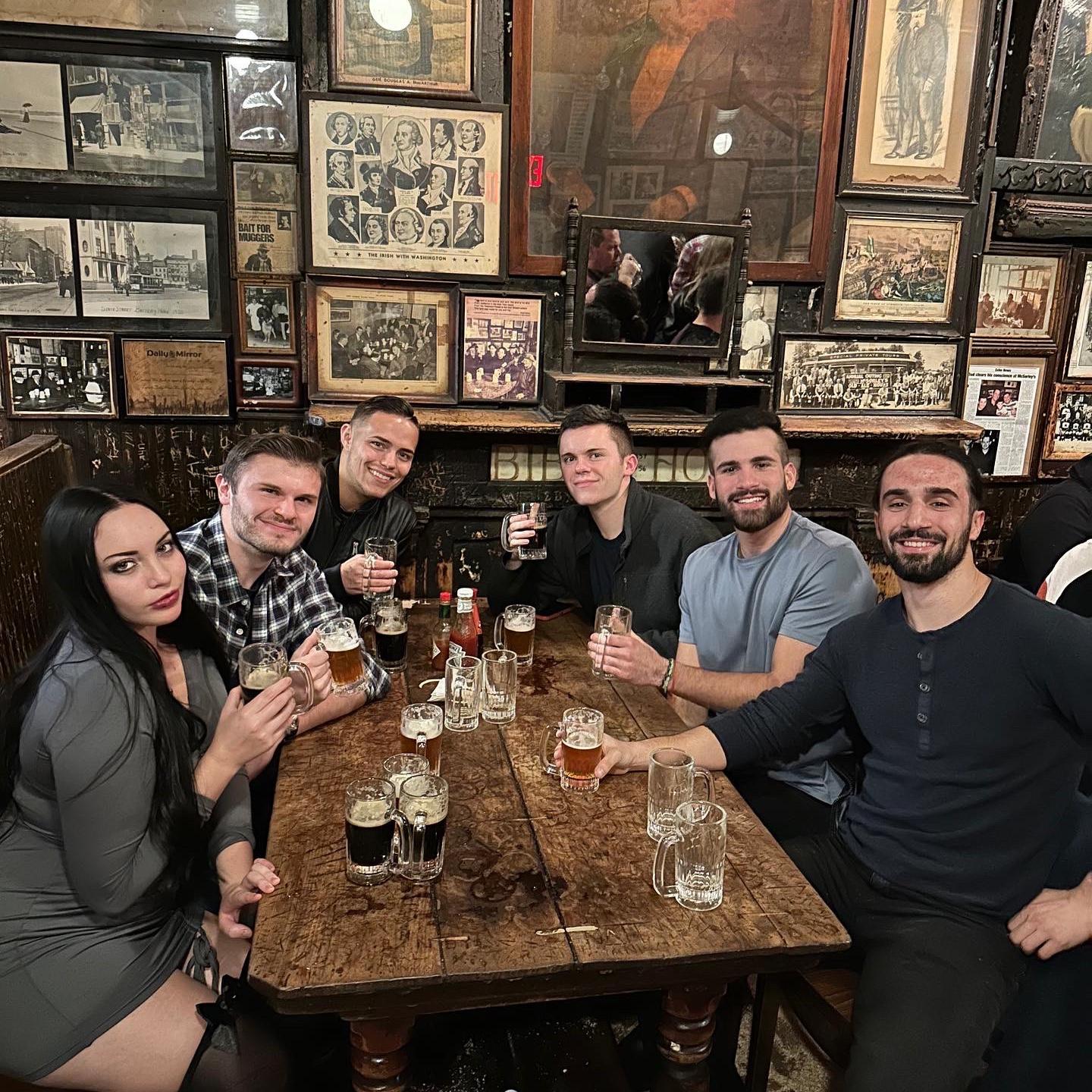 Konnor’s Birthday with his best friends , brother and Izabella at his favorite bar in the city (Mc Sorley’s) (President Abraham Lincoln was said to drink there)