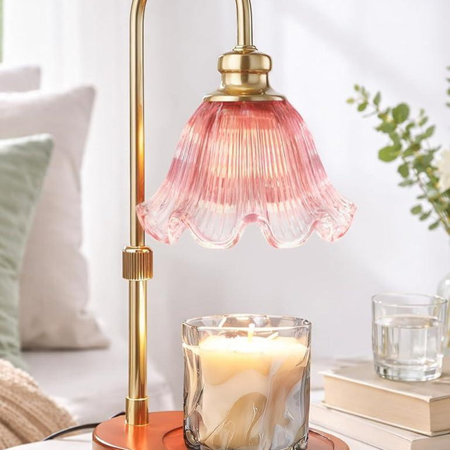 Candle Warmer Lamp with Timer: Birthday Gifts for Women, House Warming Gifts New Home Decor – Height Adjustable Candle Lamp for Mom, Anniversary - Walnut Solid Wood Base, with 2 Bulbs