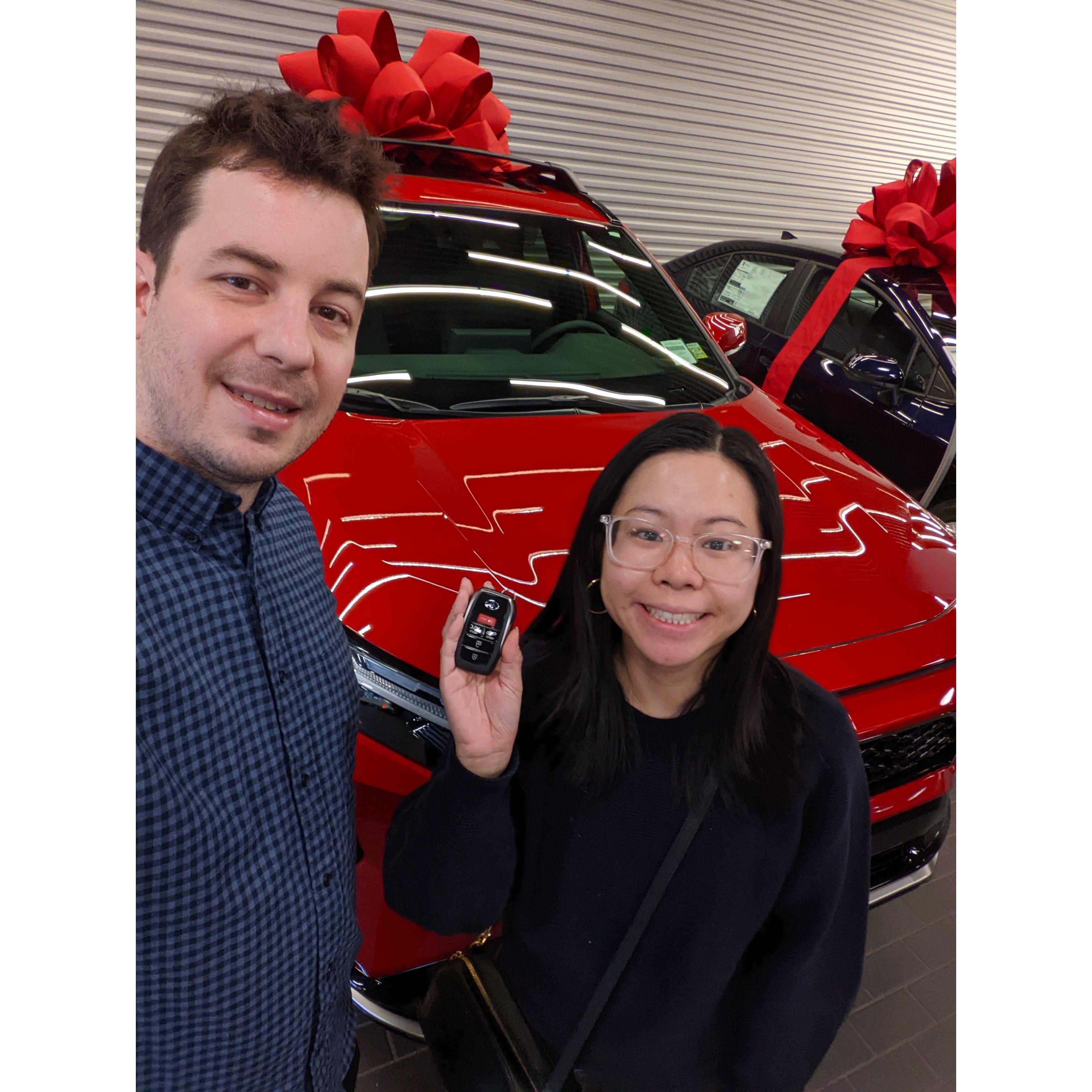 Proud owners of our first vehicle. We named her Ruby.