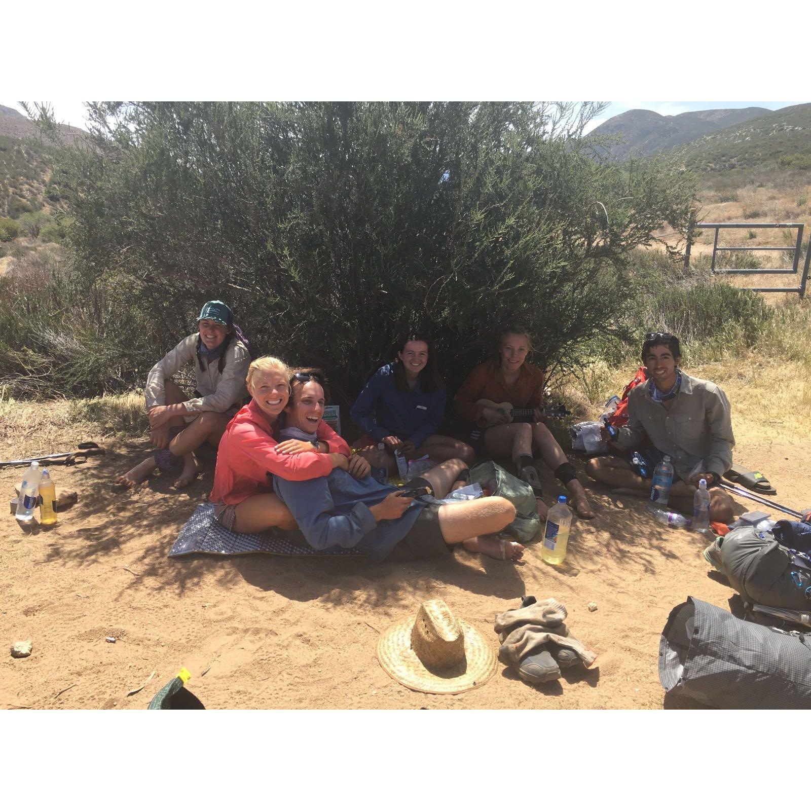 PCT moments - finding some shade in the desert heat