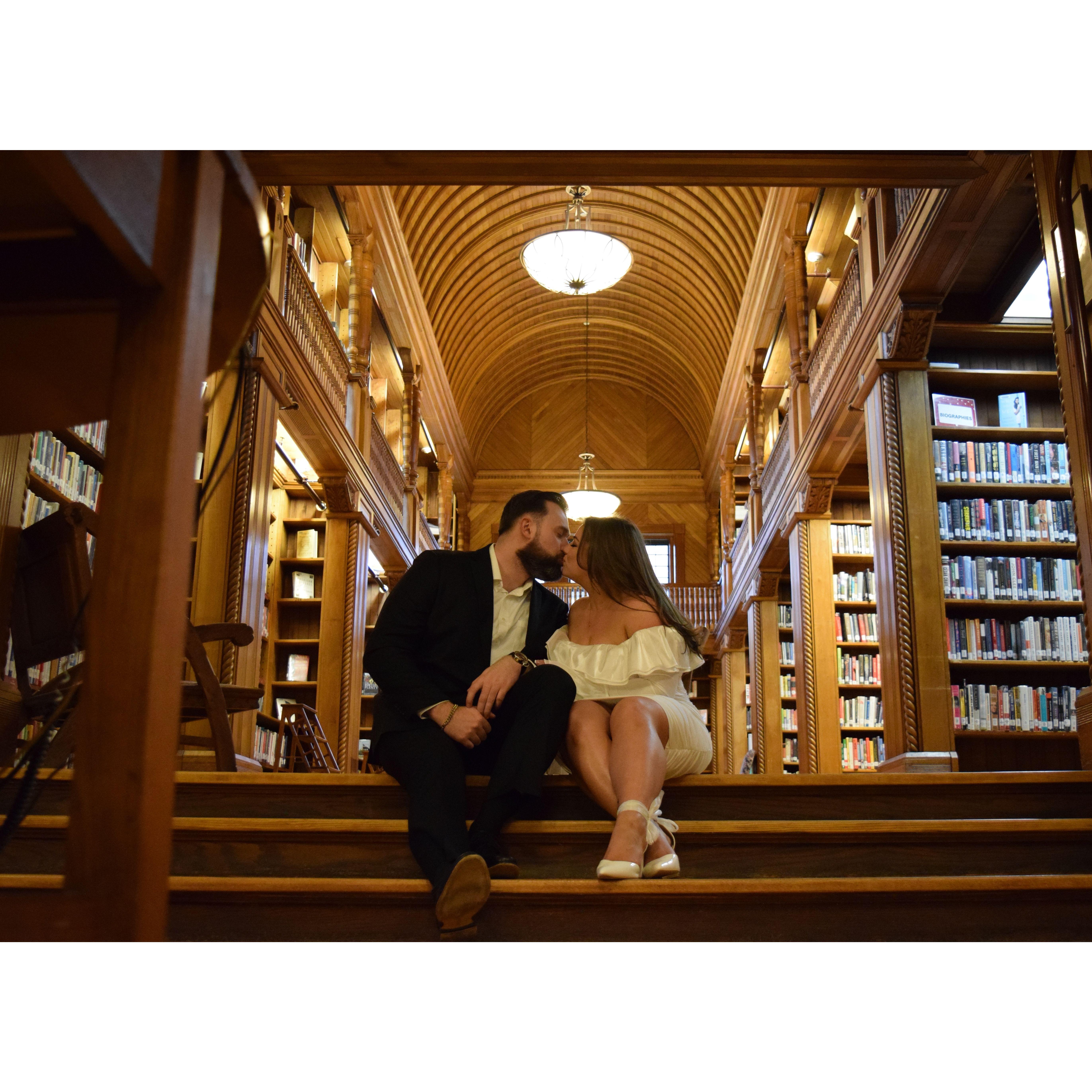 Ames Public Library, home to thousands of books (which Shannon loves deeply) and located in the town of Easton, where they first met and fell in love.