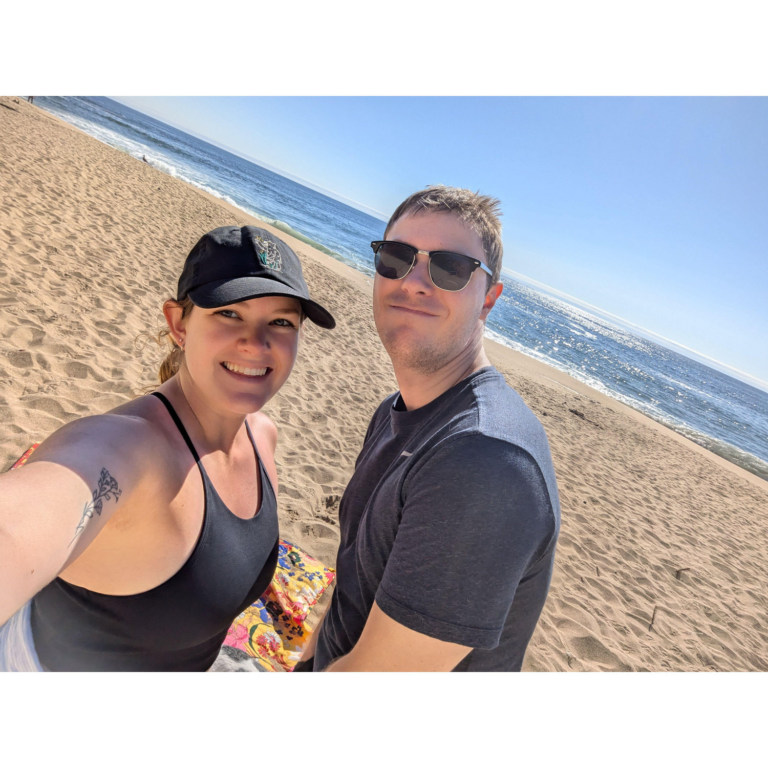 On Becca's birthday - we brought Elliott to the beach for the first time!