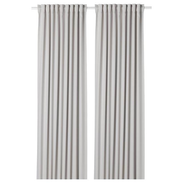 MAJGULL Room darkening curtains, 1 pair, light gray, 57x98 "Show measurements specifications