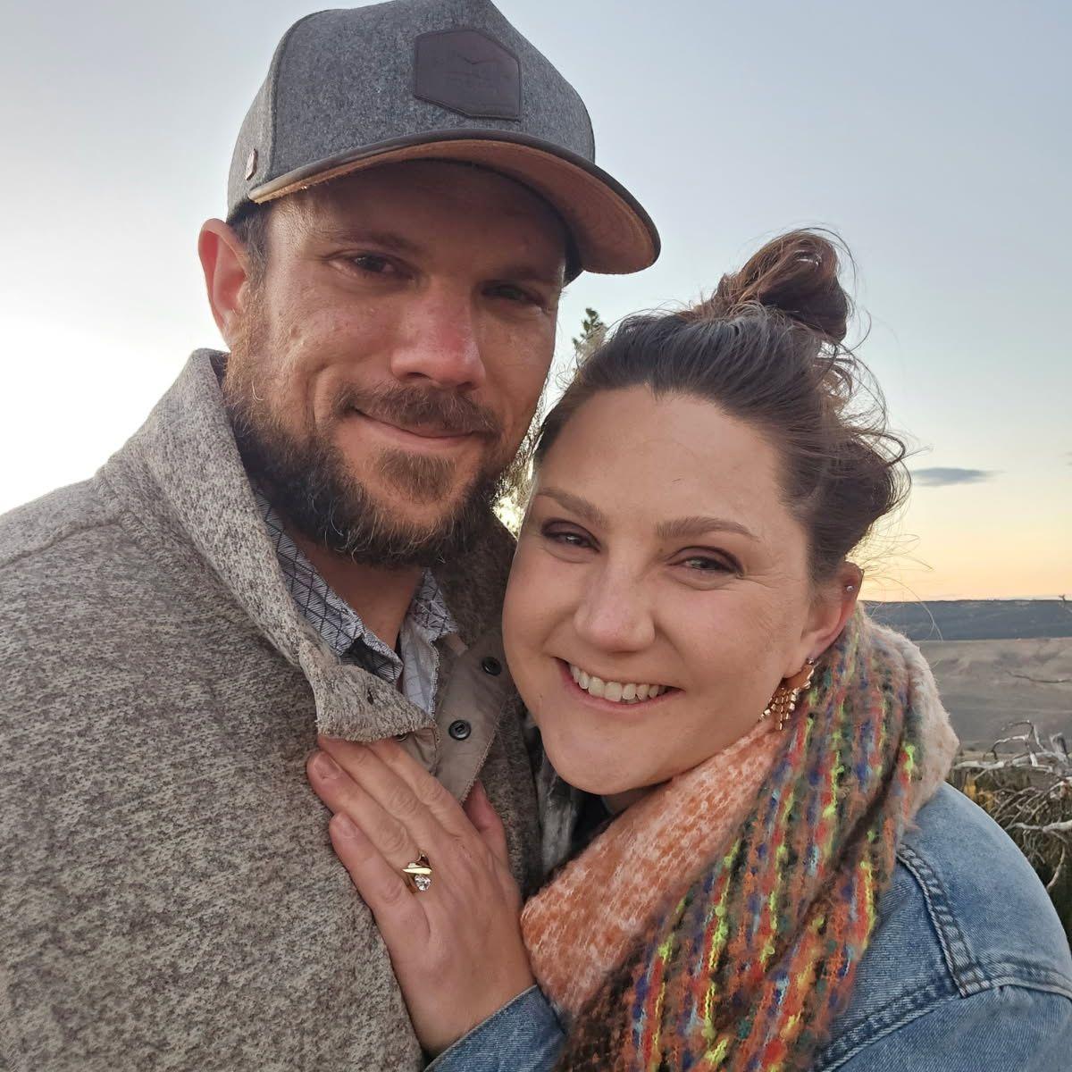 Our engagement on Muddy Mountain. 10/1/2025 on our dating anniversary (13 years!)