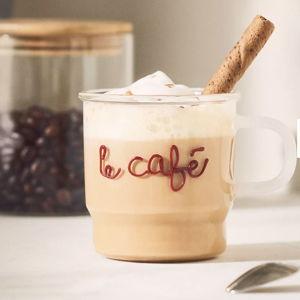 Love Notes Glass Mug- Le Cafe