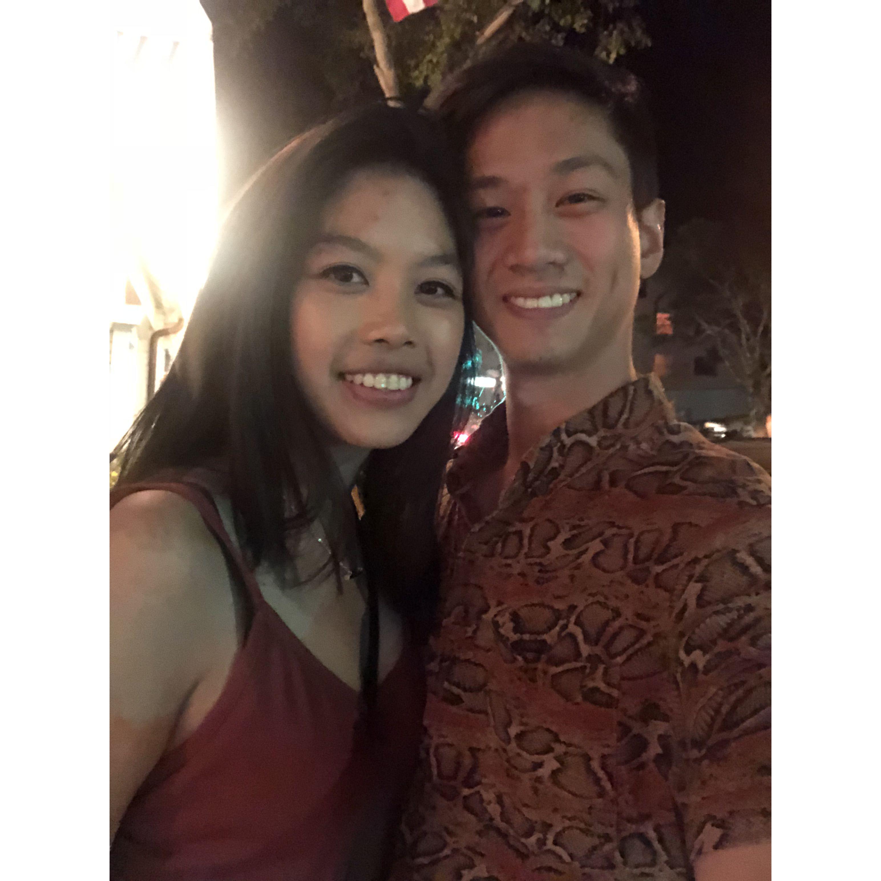 Our first picture and date in Laguna Beach in 2018. We saw a stand up by Creed from the Office!