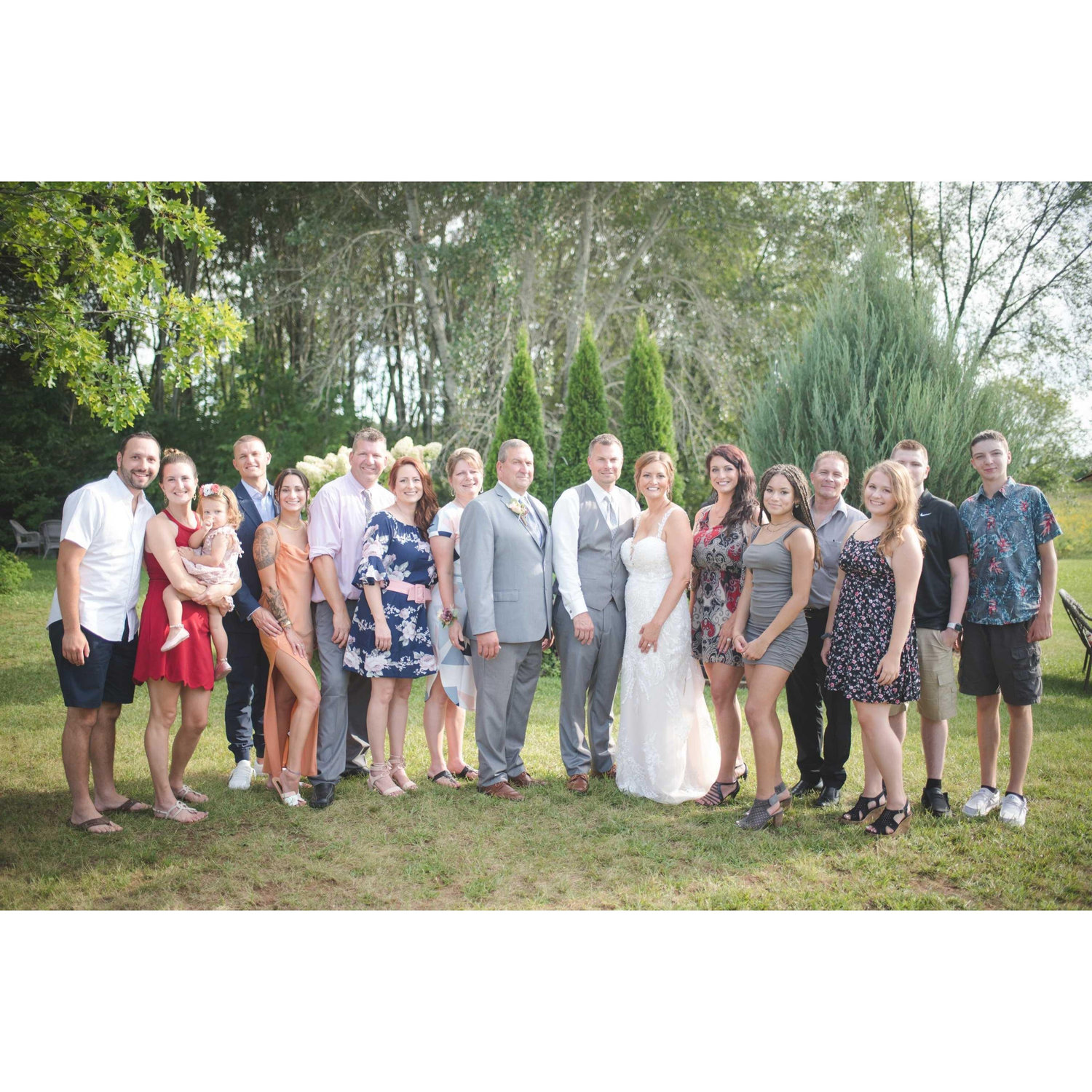 Victoria's family celebrating her sister, Heather's wedding in August