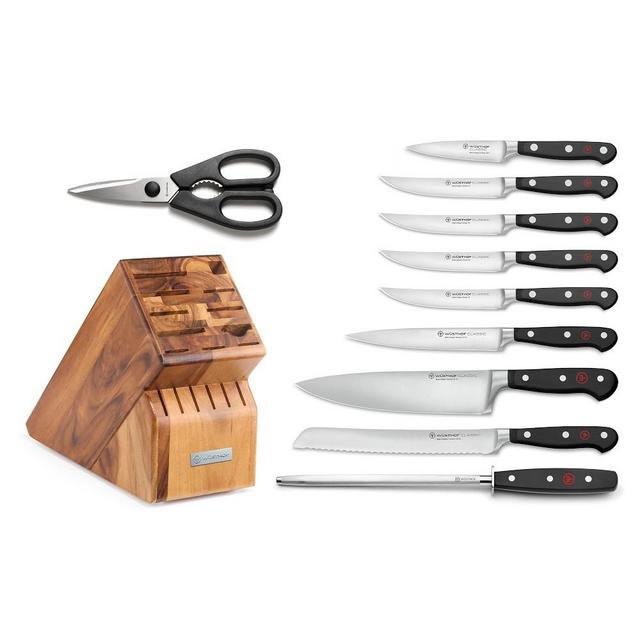 Pro Series 2.0 11pc Acacia Wood Knife Block Set - Ergo Chef Knives