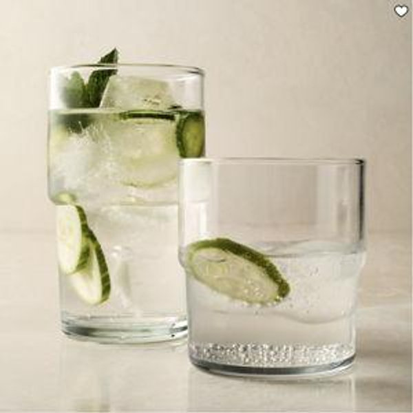 Essential Stacking Drinking Glass Collection - Short, Clear, Set of 4