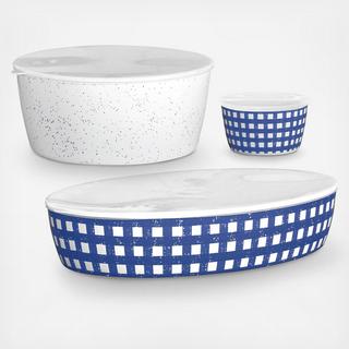 Homemade Melamine 3-Piece Lidded Bowl Set