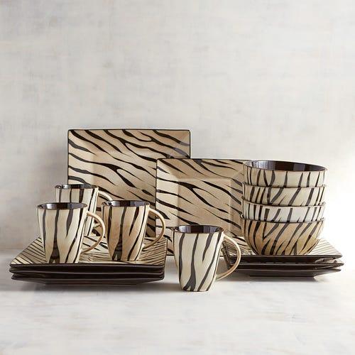 Zebra Dinnerware Set- 16 Piece