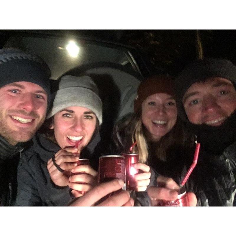 Our NYE tradition - night skiing at Snoqualmie Pass with some parking lot champagne and awesome buddies!