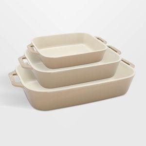Staub Sesame Rectangular Baking Dishes, Set of 3 + Reviews | Crate & Barrel