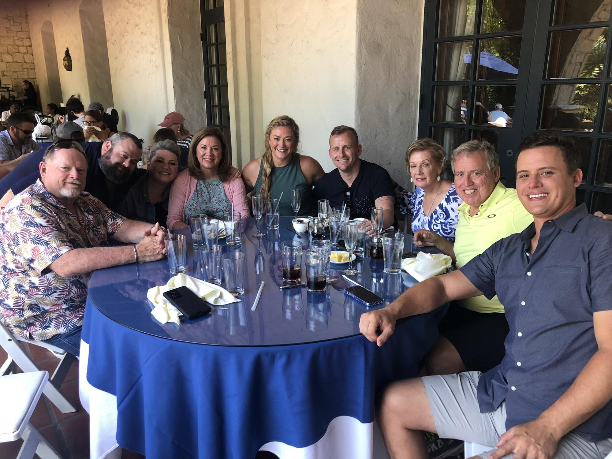 The Engagement lunch with both Miranda & Ryan's family at The Dallas Arboretum