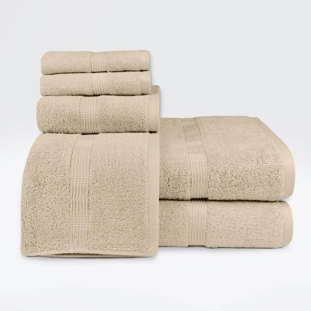 6pc Genesis Bath Towel Set Beige - Loft by Loftex