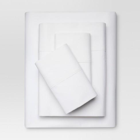 Organic Cotton Solid Sheet Set 300 Thread Count - Threshold™ in White