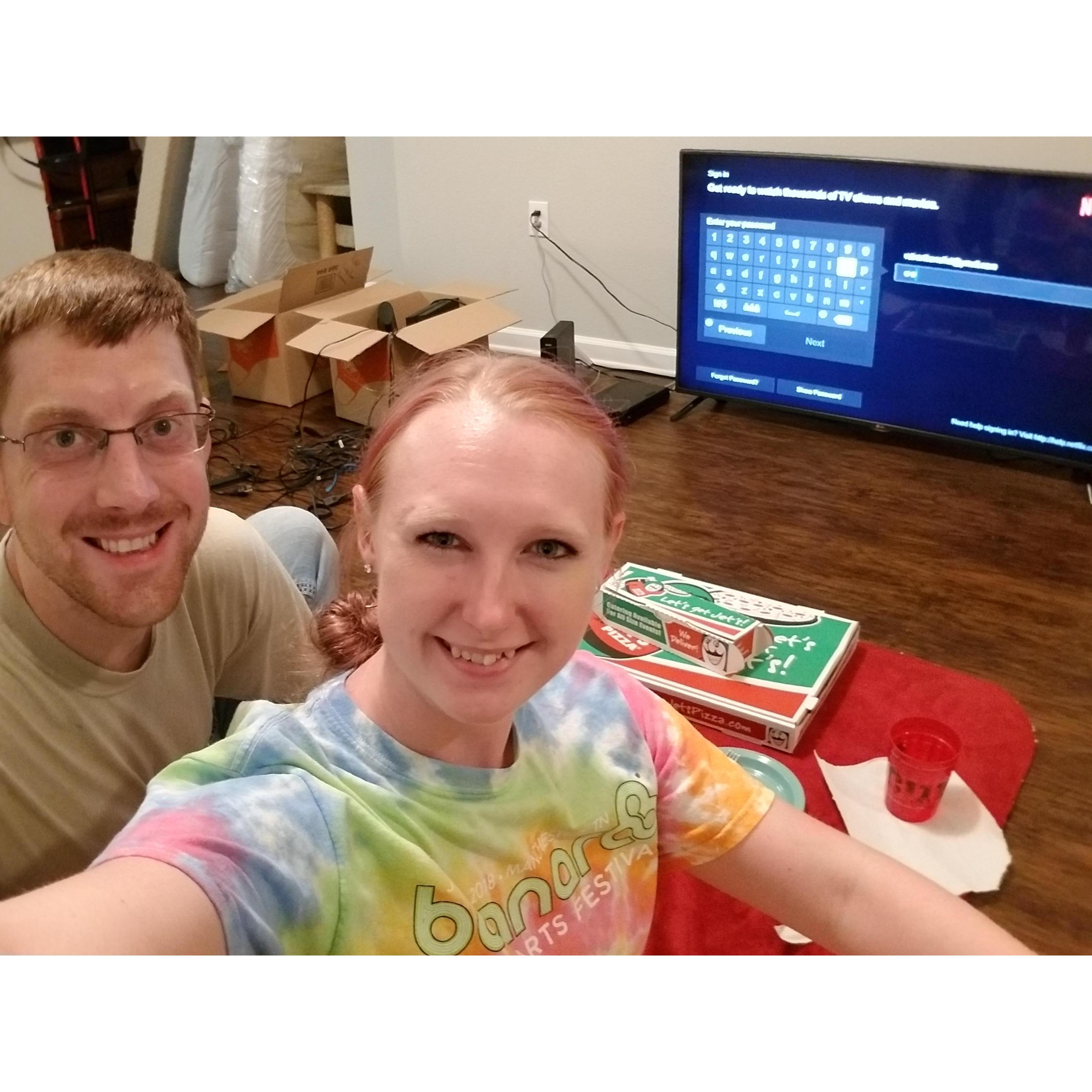 Our first night in our first apartment!