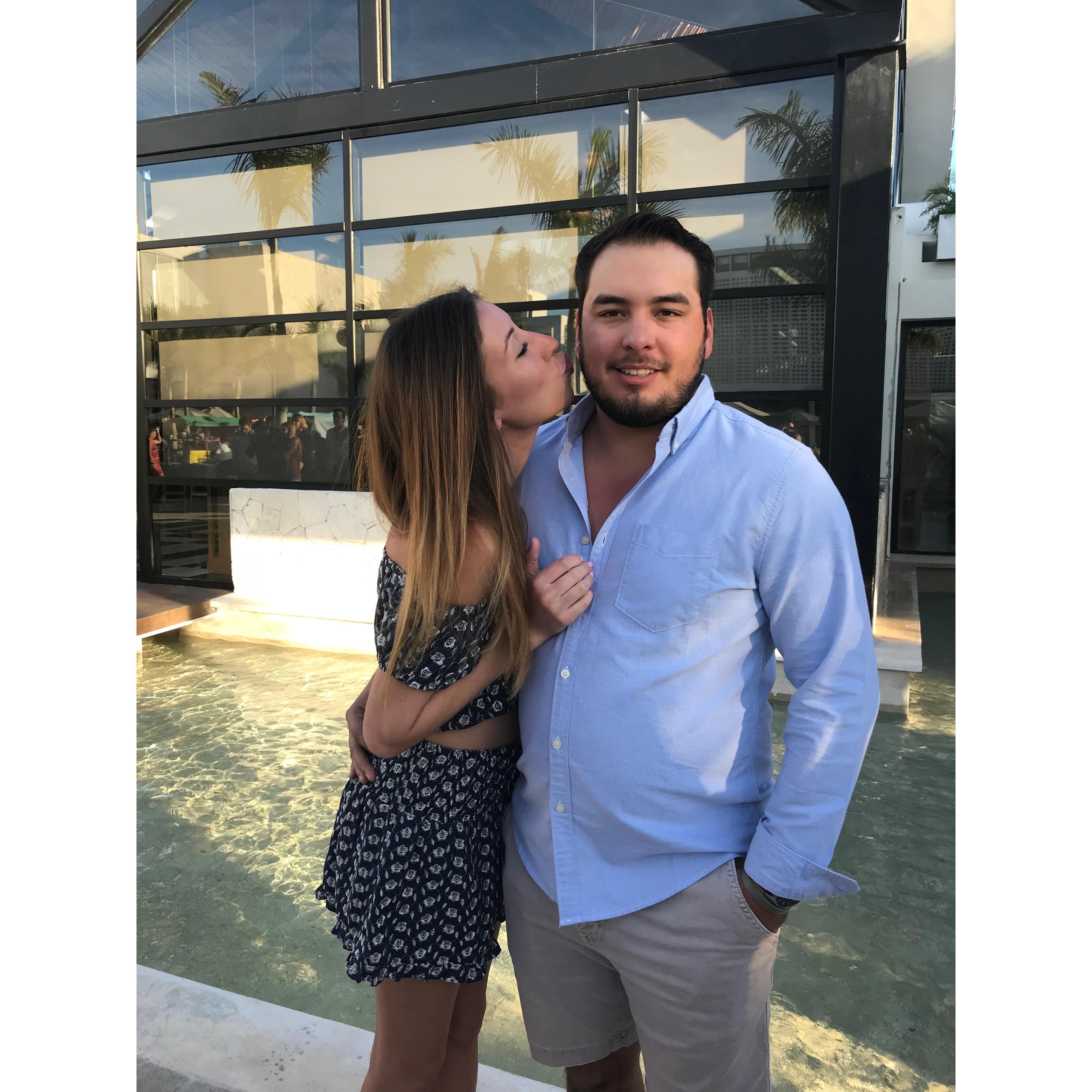 Loving on him in Mexico!