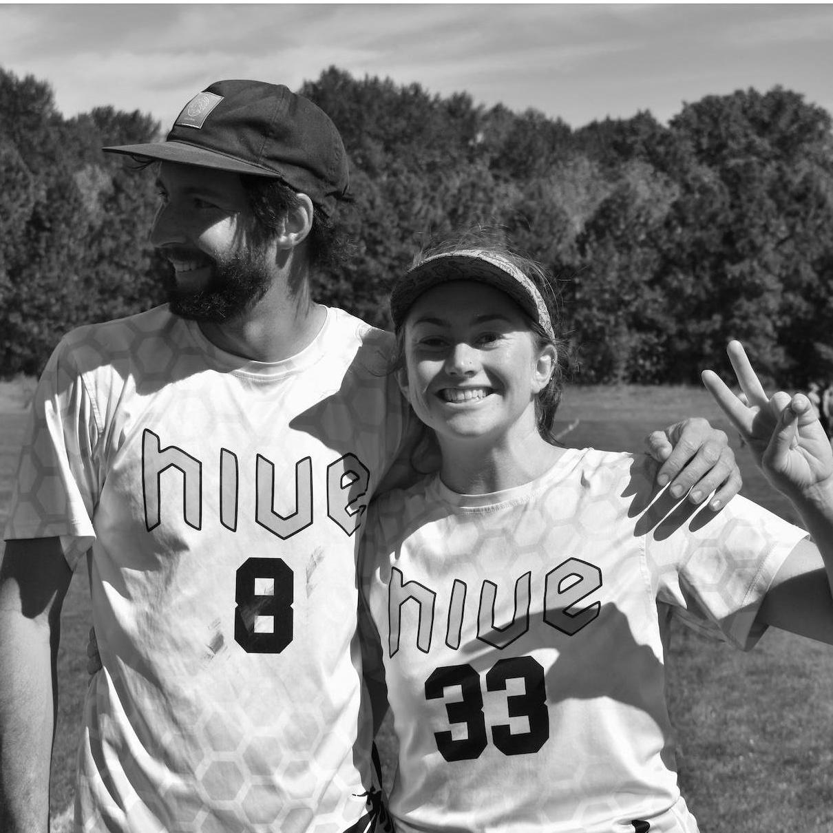 We met in college while playing Ultimate Frisbee on two different teams. Now we've played together since 2017!