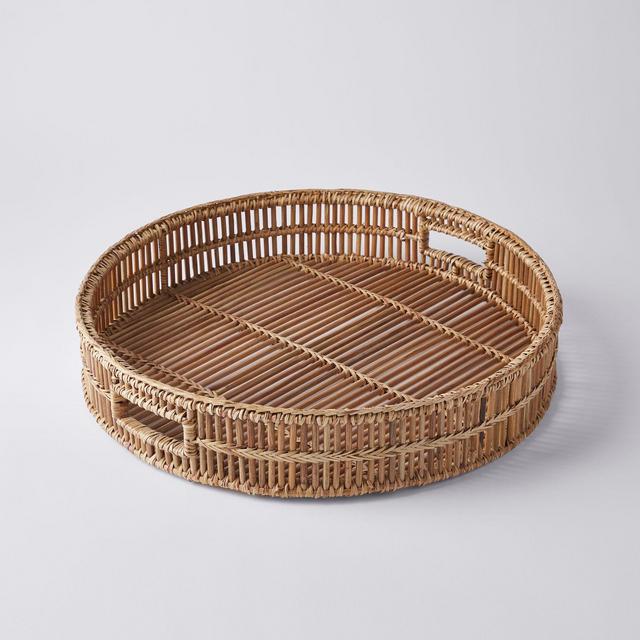 Handwoven Rattan Round Tray