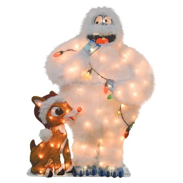 ProductWorks Product Works 20305_L2D Decoration, 80 Lights 32-Inch Pre-Lit Rudolph and Bumble Christmas Yard Decorat, Incandescent