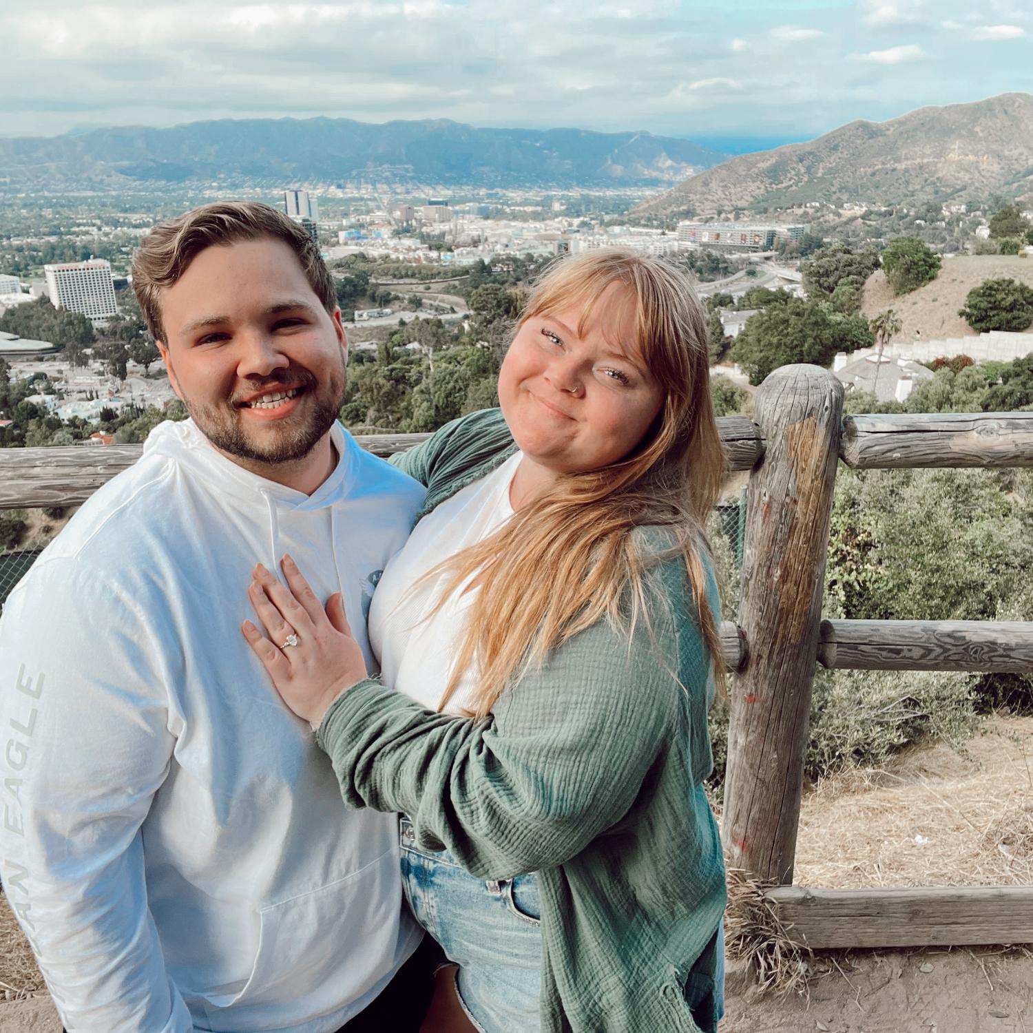 Los Angeles, California one day after being engaged.