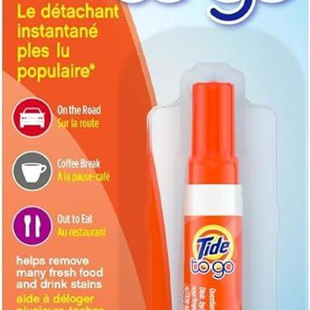 Tide Stain Remover for Clothes, To Go Pen, Instant Spot Remover for Clothes, Travel & Pocket Size, 1 Count