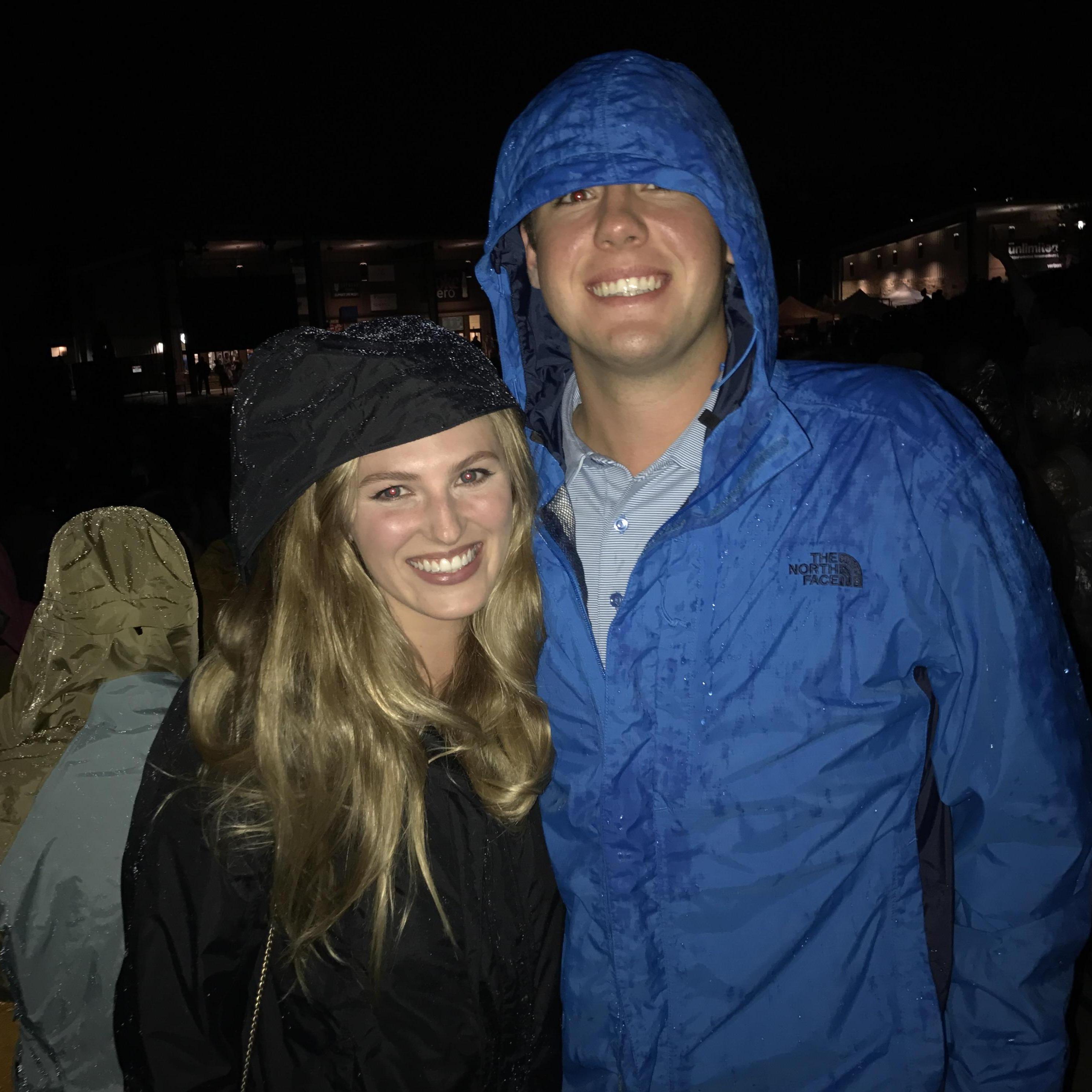 Our first date. Dave Matthews concert in the rain. May 2017