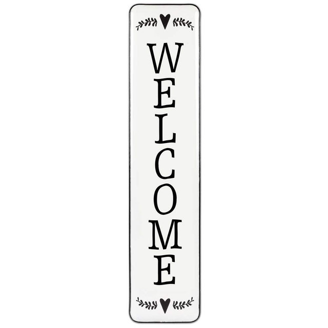 Large Vertical Metal Welcome Sign for Front Door - Waterproof Welcome Porch Sign - Freestanding Farmhouse Hanging Decor 36.5" x 8" - Rustic Design for All Seasons - Perfect Way to Welcome Friends and Family