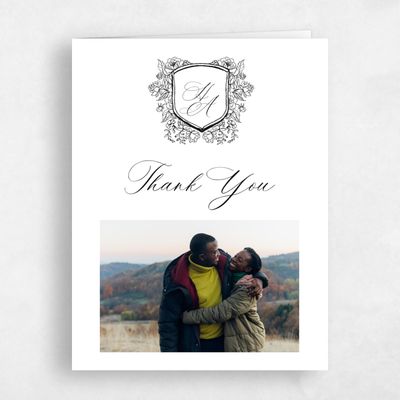 White Floral Wedding Thank You - Bella Photo