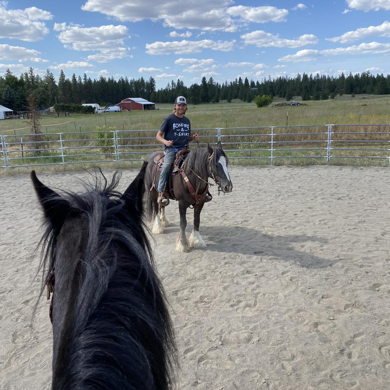 Ridding in the round pen