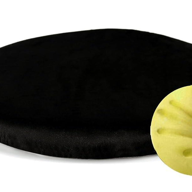 Sigmat Memory Foam Seat Cushion Anti-Slip Soft Round Chair Pad 16 Inch Velvet Black
