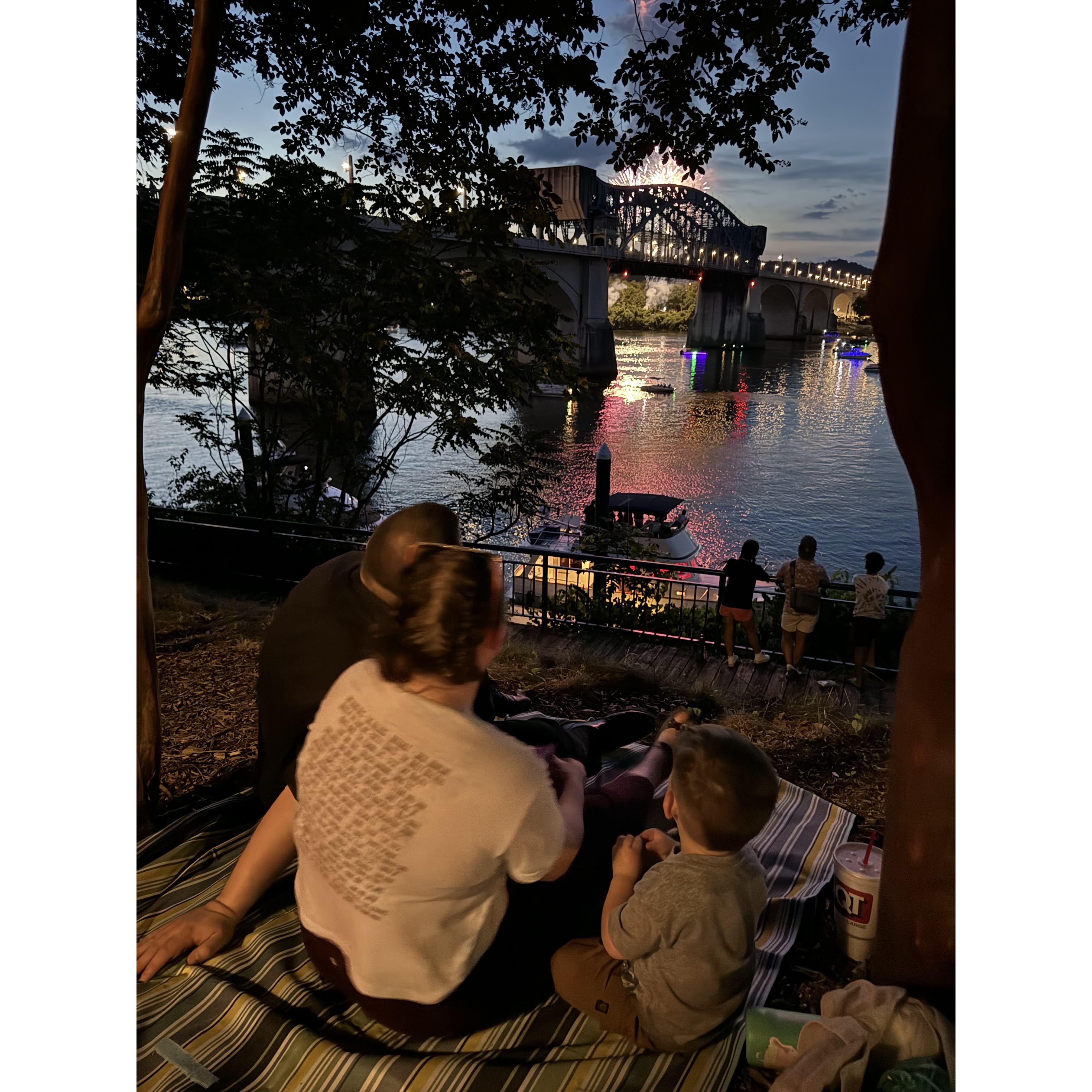 4th of July fireworks with Kat's nephews