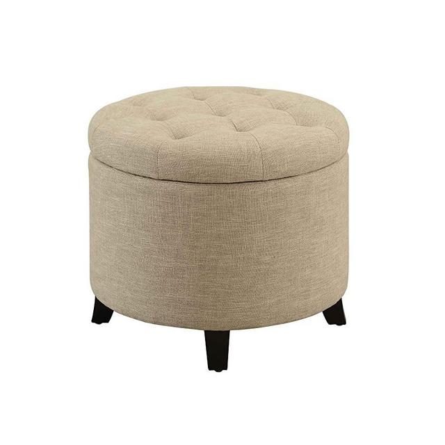 Convenience Concepts Designs4Comfort Round Ottoman, Tan