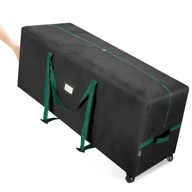 BALEINE 7.5 ft Rolling Christmas Tree Storage Bag, 2 Swivel Wheels for Easy Moving, Heavy Duty 600D Oxford Fabric Extra Large Artificial Christmas Tree Bag with Reinforced Carry Handles (Black)