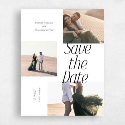 White Wedding Save the Date - Mycenae Multiphoto
