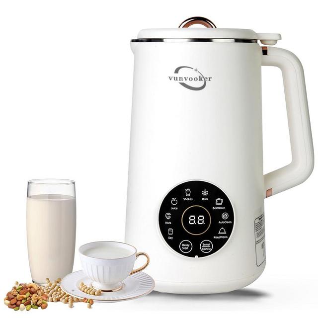 Vunvooker 35oz Nut Milk Maker Machine,Multi Functional Automatic Homemade Plant-Based Cow Milk,Soy,Almond,Oat,Coconut,Juice,Dairy Free Beverages Maker With 12Hours PreSet/AutoClean/KeepWarm/Boil