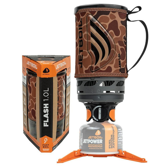Jetboil Flash Portable Fast Boil Stove for Camping and Backpacking with 1-Step Auto Ignition, Propane/Isobutane Burner with Cooking Cup