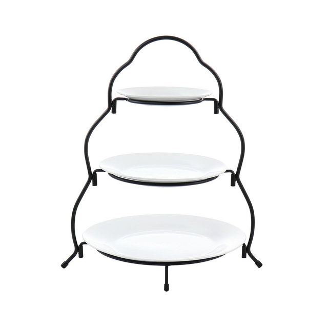 Elama 3-Tiered Round Plate Server