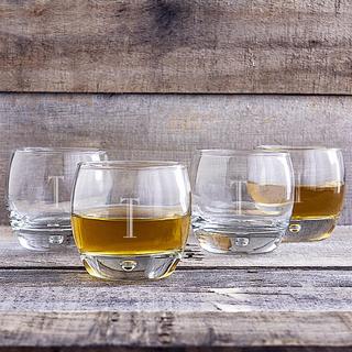 Personalized Heavy Based Whiskey Glass, Set of 4
