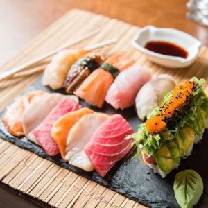 Omakase at a sushi counter in Tokyo
