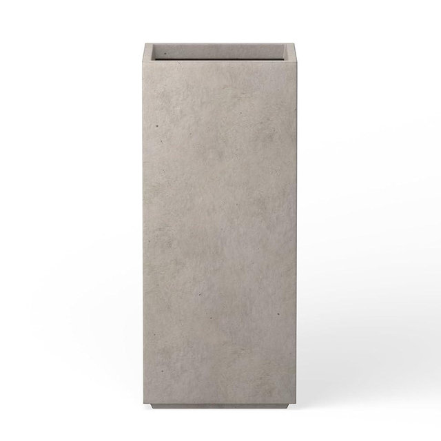 Kante 27.6" H Tall Rectangular Concrete Planter, Modern Square Diameter Plant Pot with Drainage Hole and Rubber Plug for Indoor Outdoor Home Patio Garden, Weathered Concrete
