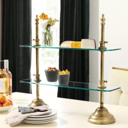 Patisserie Glass Serving Stand- Brass