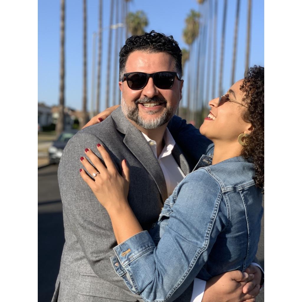 Engaged and loving it! Taken on Chelsea's street in LA.