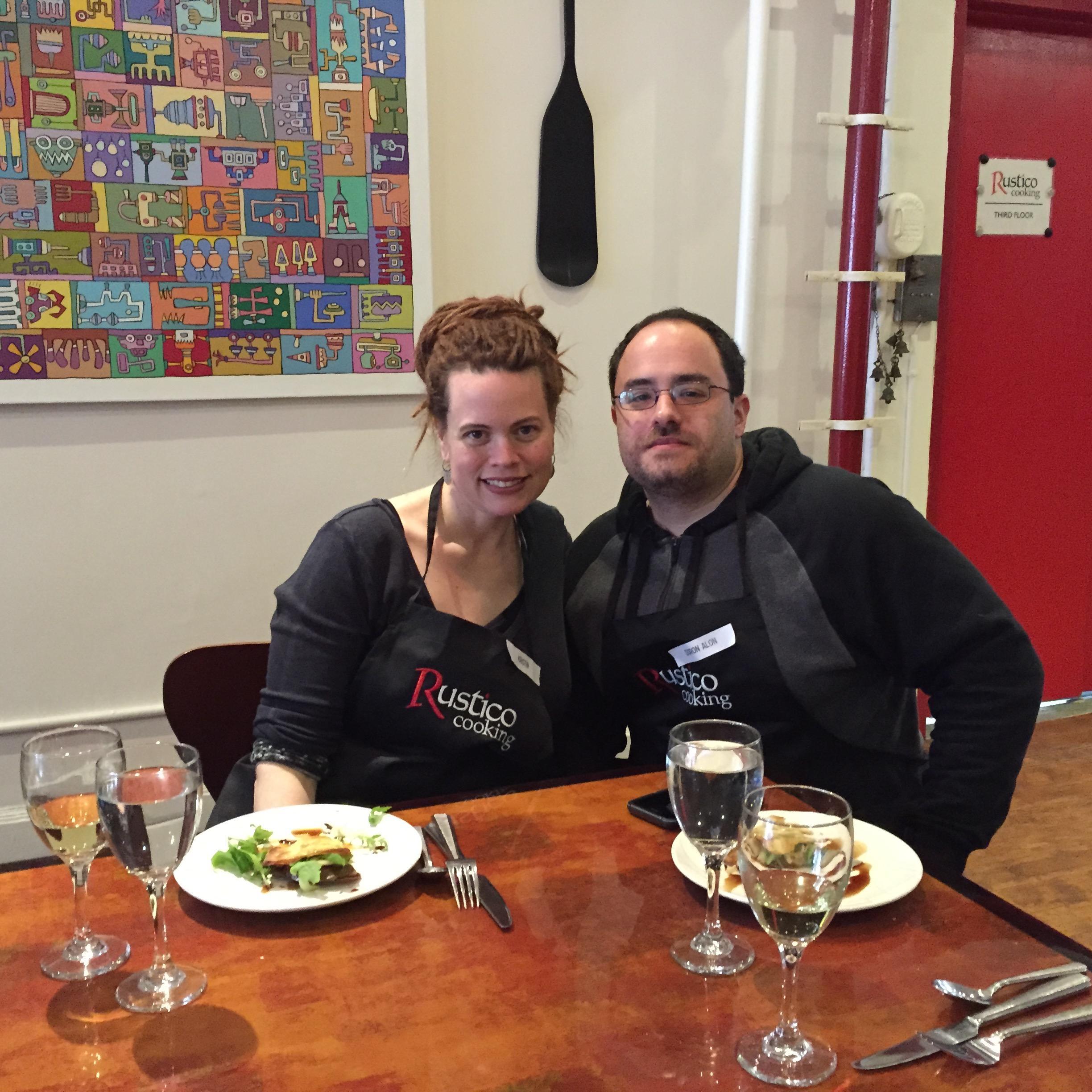 Taking our first of many cooking classes together