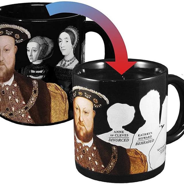 Henry VIII Disappearing Coffee Mug - Add Hot Water and Watch Henry's Wives Disappear - Comes in a Fun Gift Box - by The Unemployed Philosophers Guild