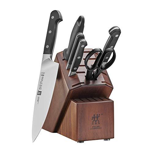 ZWILLING J.A. Henckels 38433-108 ZWILLING Pro 7-pc Knife Block Set, Black/Stainless Steel