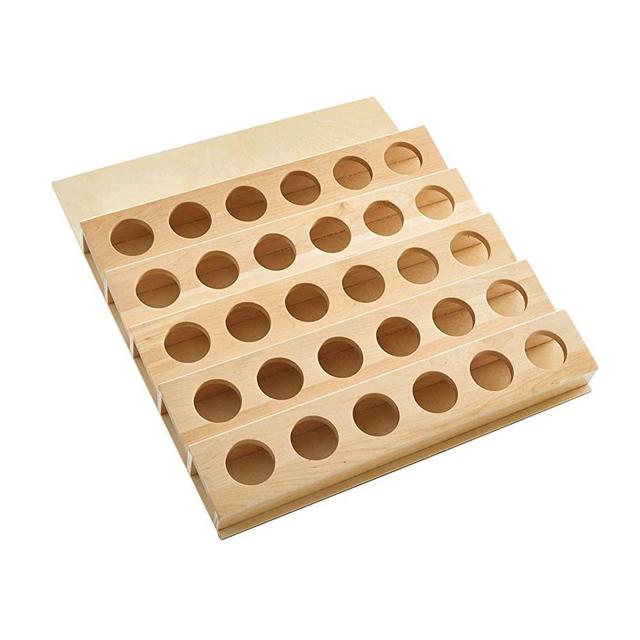Rev-A-Shelf 4CDI-18-KCUP-1 16-Inch K-Cup Solid Wood Custom Kitchen Drawer Insert with Extra Utensil Storage Organizer, Maple