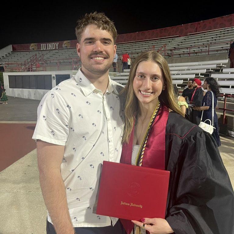 At Abby's graduation (sorry Dillon we'll get you in 2026)