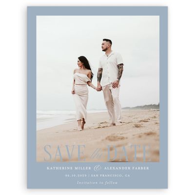 Powder Blue Wedding Digital Save the Date - Dove Photo